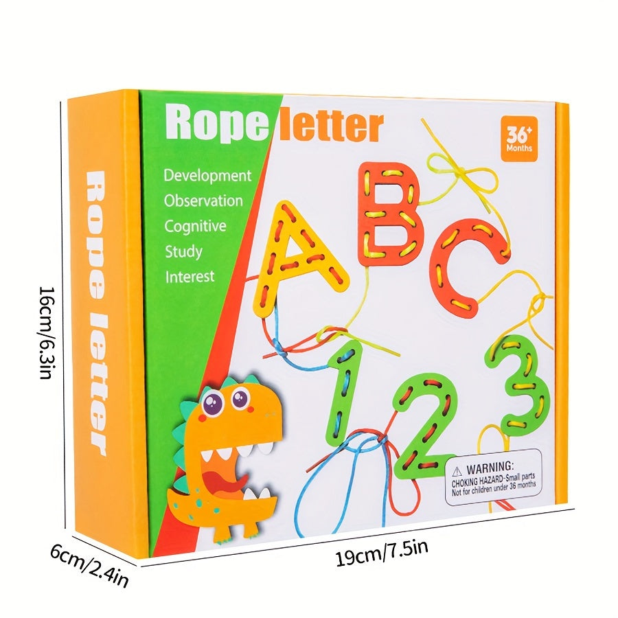 Hand Eye Coordination Digital String Game Toy with Beads & Stacking Stones