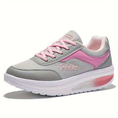 Women's Mesh Heightening Running Shoes Autumn Travel Sneakers