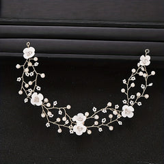 Flower Tiara Pearl Headband Wedding Hair Accessories Prom Headdress