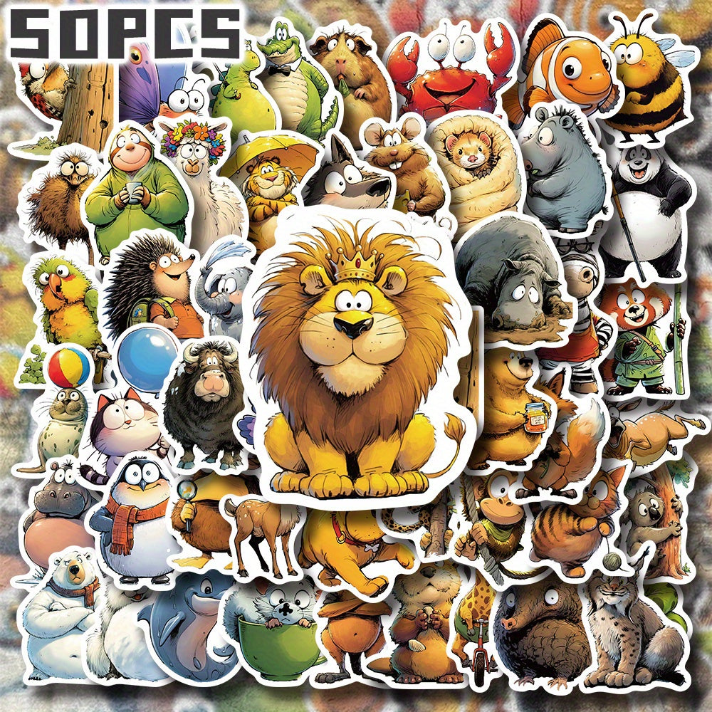 Set of 50 Adorable Character Themed Stickers for Holiday Decor & Parties