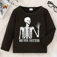 Toddler Baby Skull Print Sweatshirt Halloween Pullover