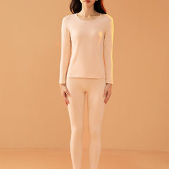 Women's Thermal Underwear Set Long Sleeve Crew Neck Top & Pants