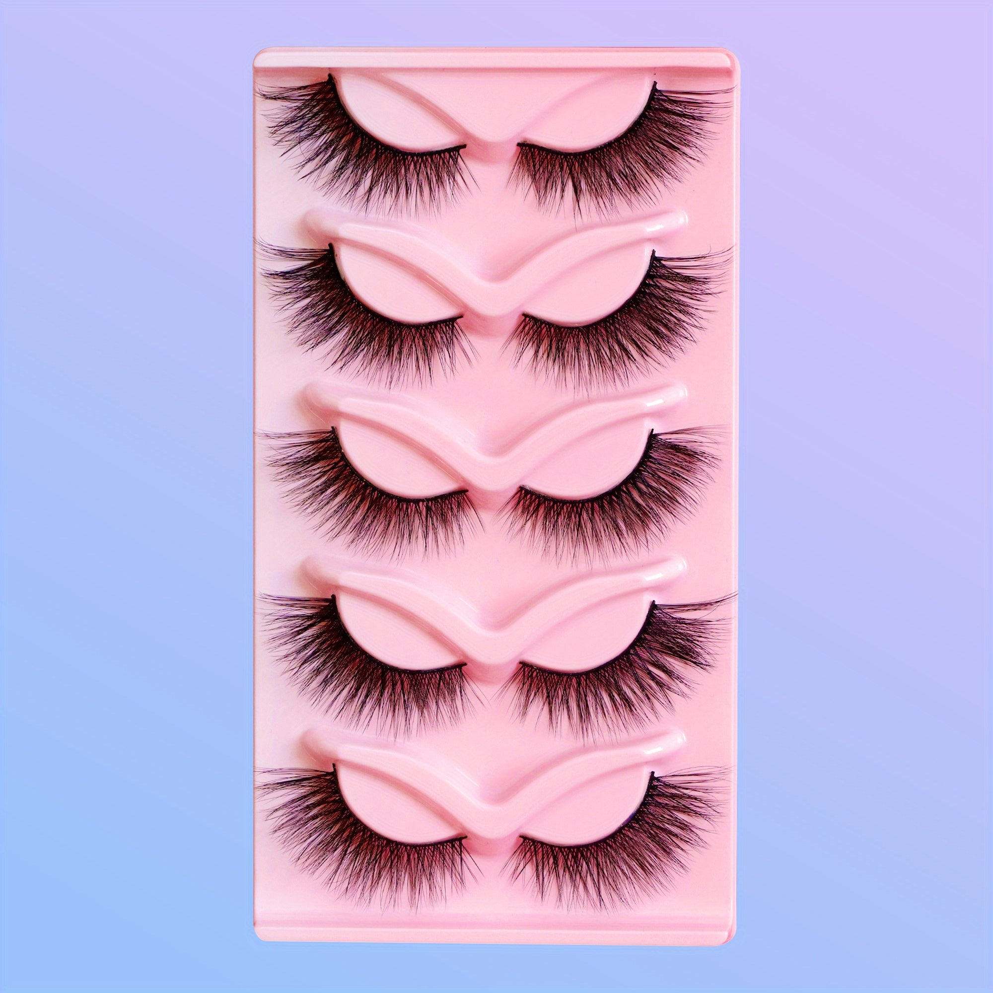 Soft Natural Cat Eye Lashes Long Full Strip w/Winged Ends