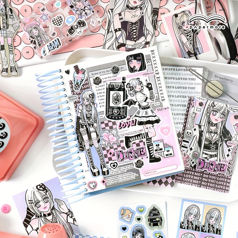 60Sheets Sweet Mouth Eating Series Material Package Cartoon Girl Anime Character