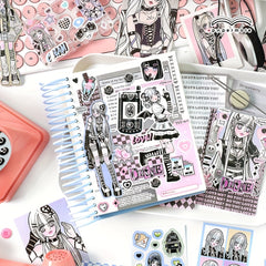 60Sheets Sweet Mouth Eating Series Material Package Cartoon Girl Anime Character