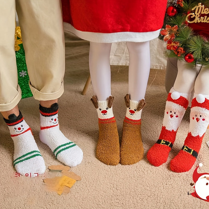 Christmas Holiday Fuzzy Socks Baby Winter Warm Fluffy Soft Slippers Socks