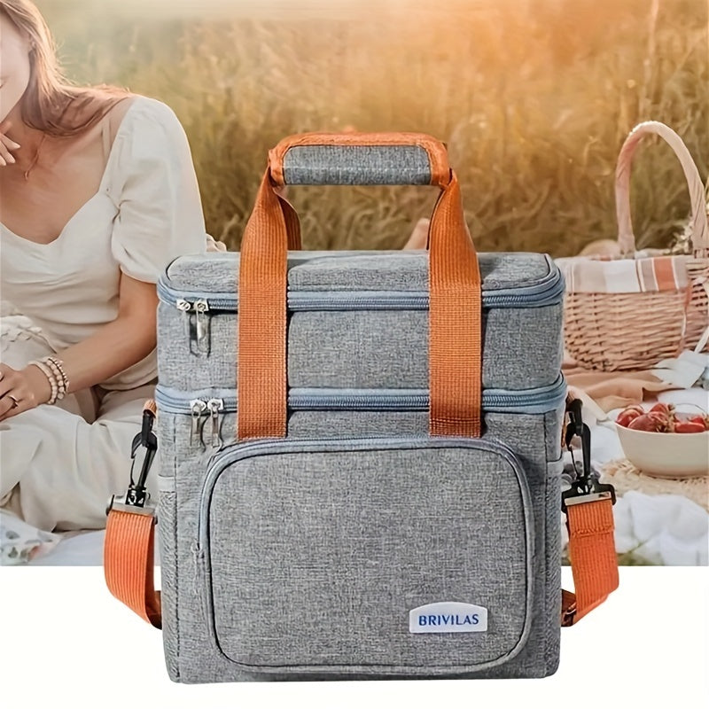 Double Layer Insulated Lunch Bag for Work Picnic School Travel