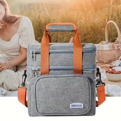 Double Layer Insulated Lunch Bag for Work Picnic School Travel