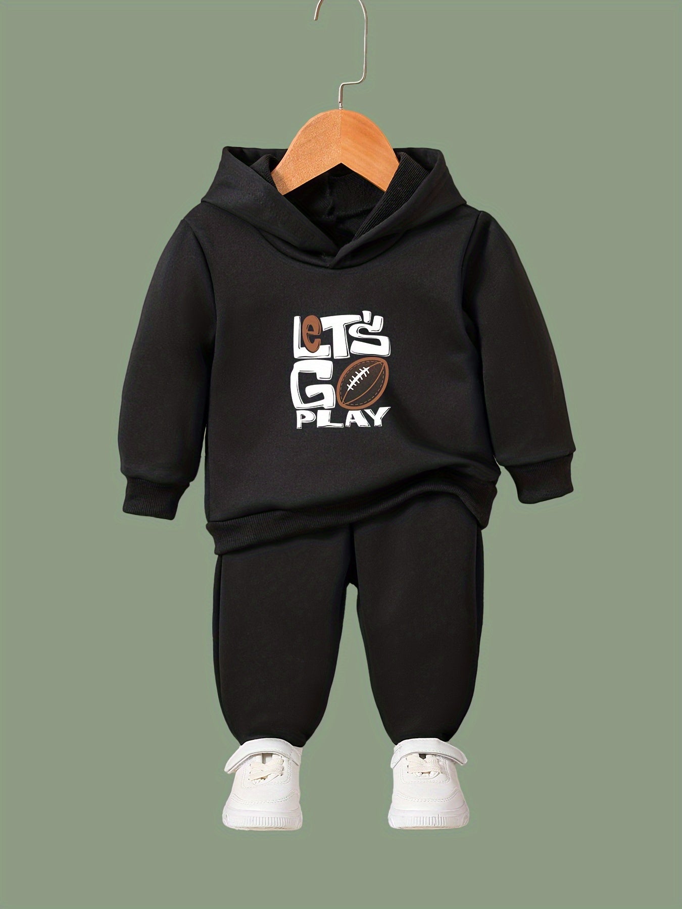 Rugby Pattern Long Sleeve Hooded Sweatshirt for Girls