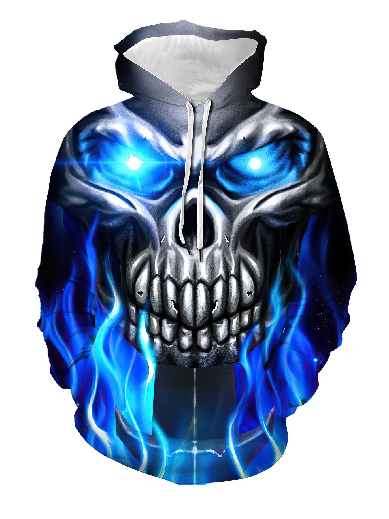 Skull Pattern 3D Print Hoodie Men's Casual Pullover Hooded Sweatshirt