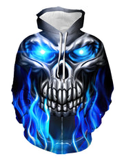 Skull Pattern 3D Print Hoodie Men's Casual Pullover Hooded Sweatshirt