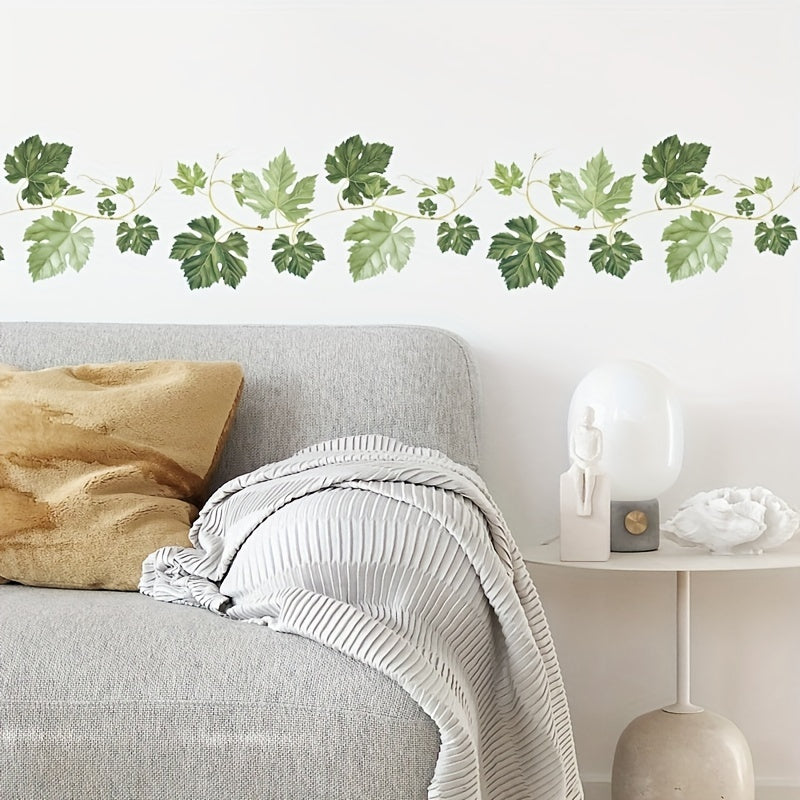 Green Plants Wall Decals Peel and Stick Decor for Bedroom Living Room