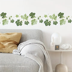 Green Plants Wall Decals Peel and Stick Decor for Bedroom Living Room