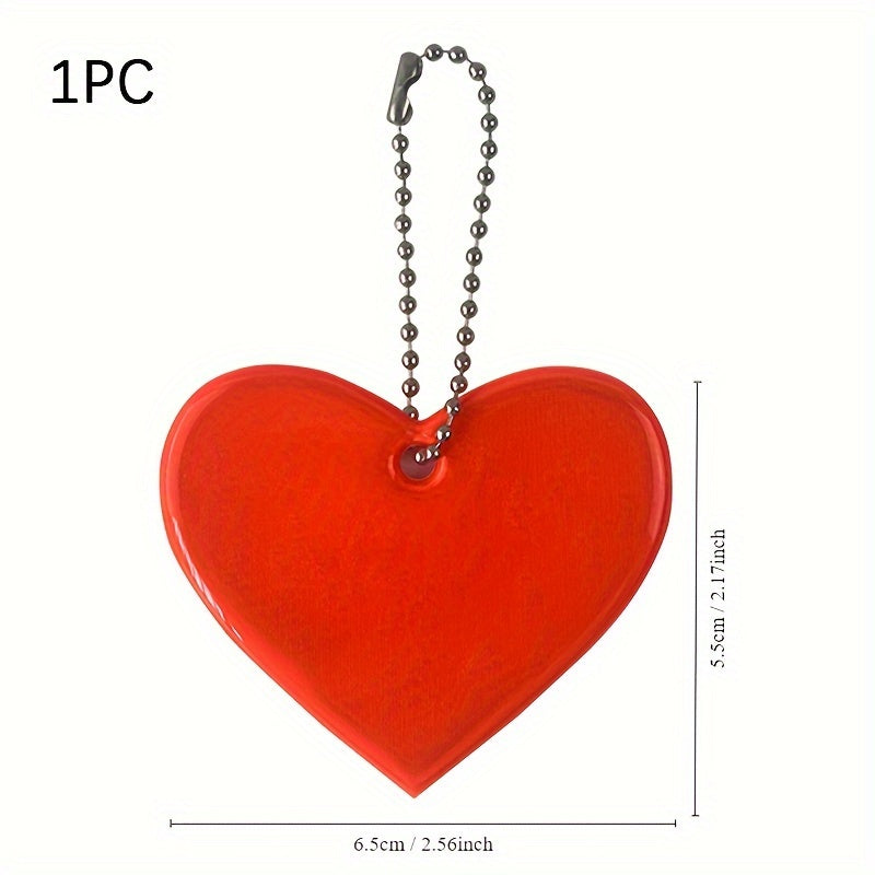 Love Shaped Reflective Pendant Keychain Backpack Glow in the Dark