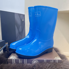 Women's Waterproof High Top Rain Boots Solid Non-slip Outdoor Boots
