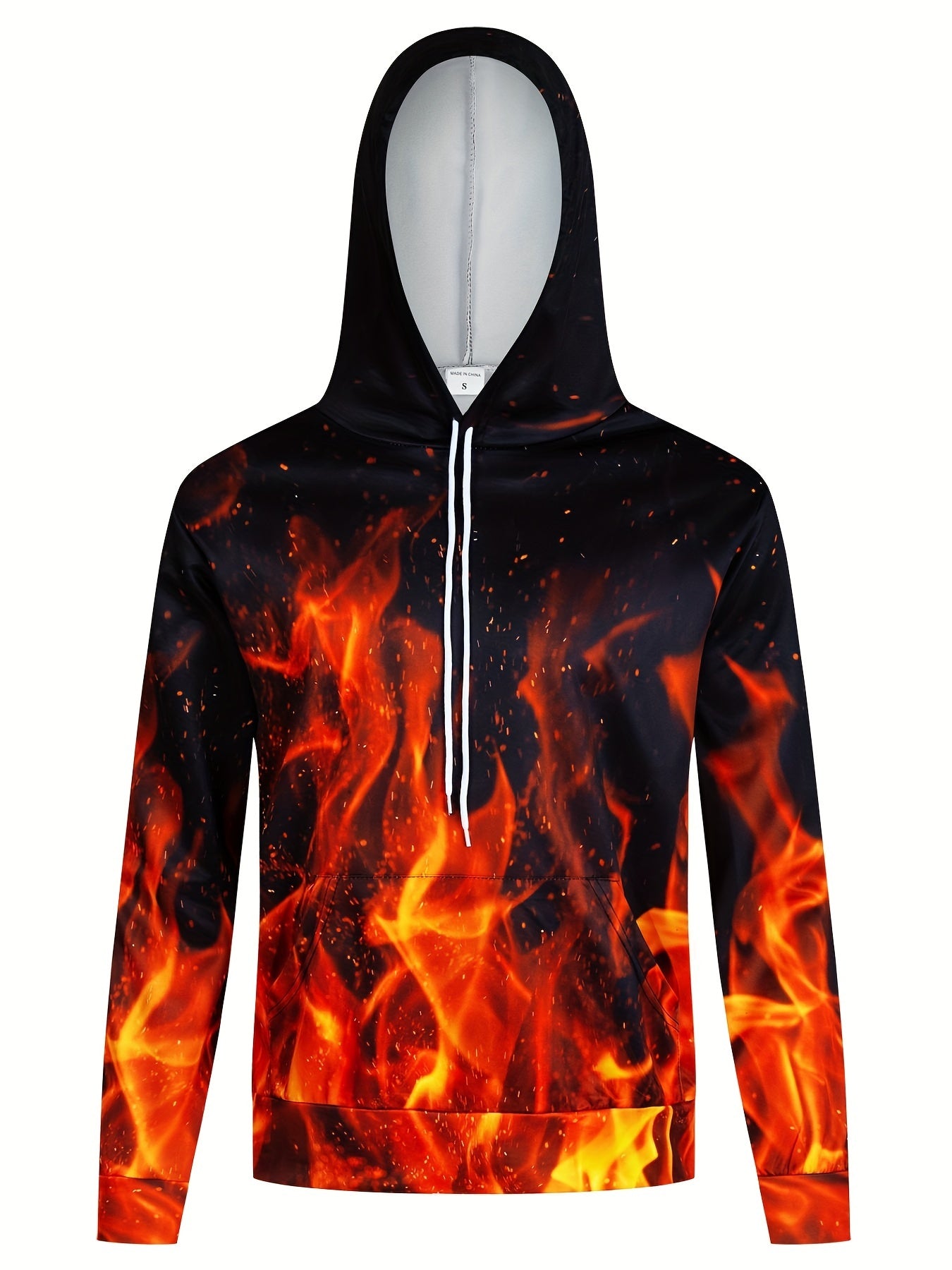 Men's 3D Flame Graphic Hoodie Hooded Sweatshirt For Outdoor