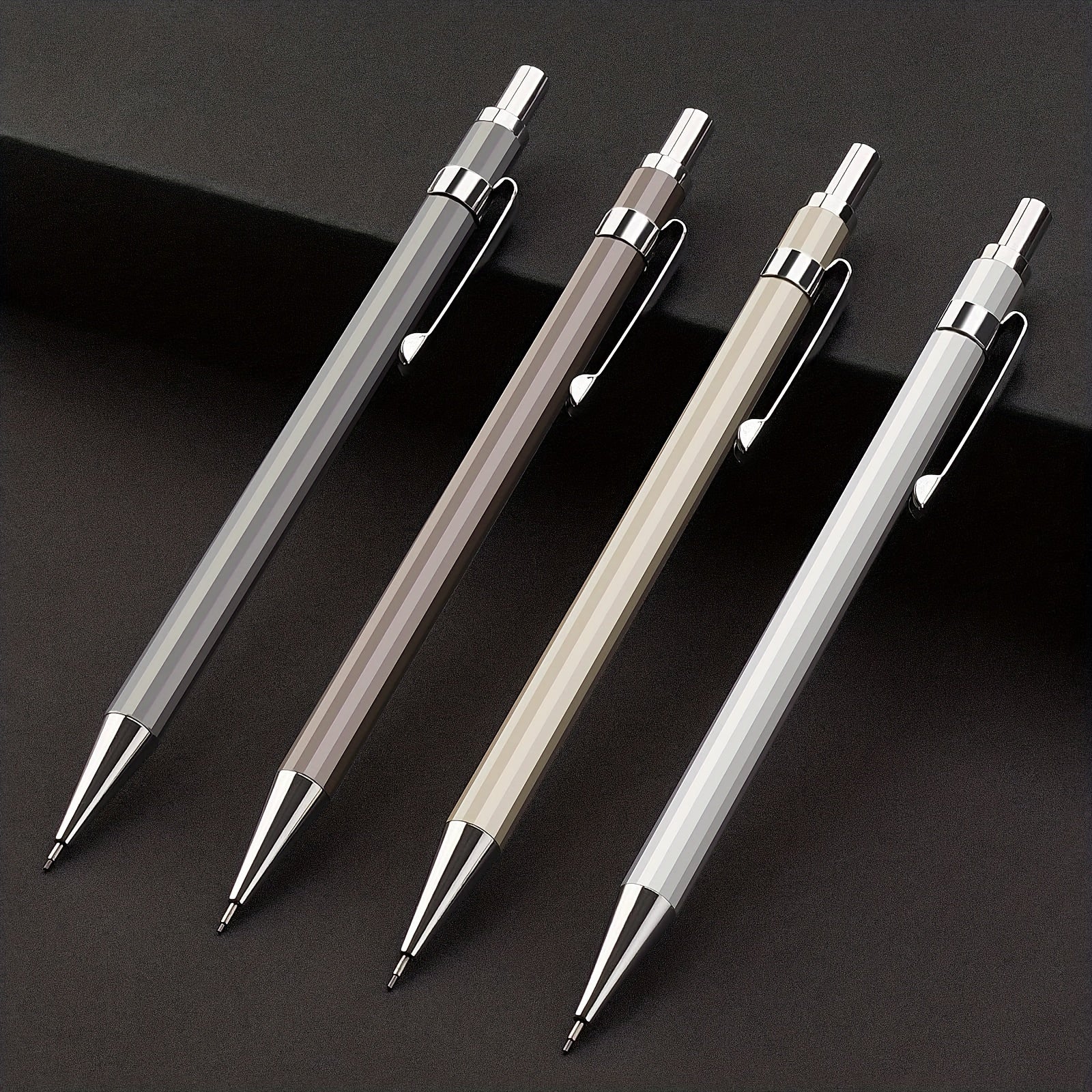 3pcs 0.7mm Metal Mechanical Pencils for Stylish Writing, Offices, Schools