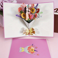 Pop Up Flower Card 3D Greeting Card For Birthday Mothers Father's Graduation