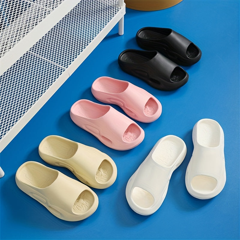 Men's Solid Slides Soft Non Slip Slippers Open Toe Shoes