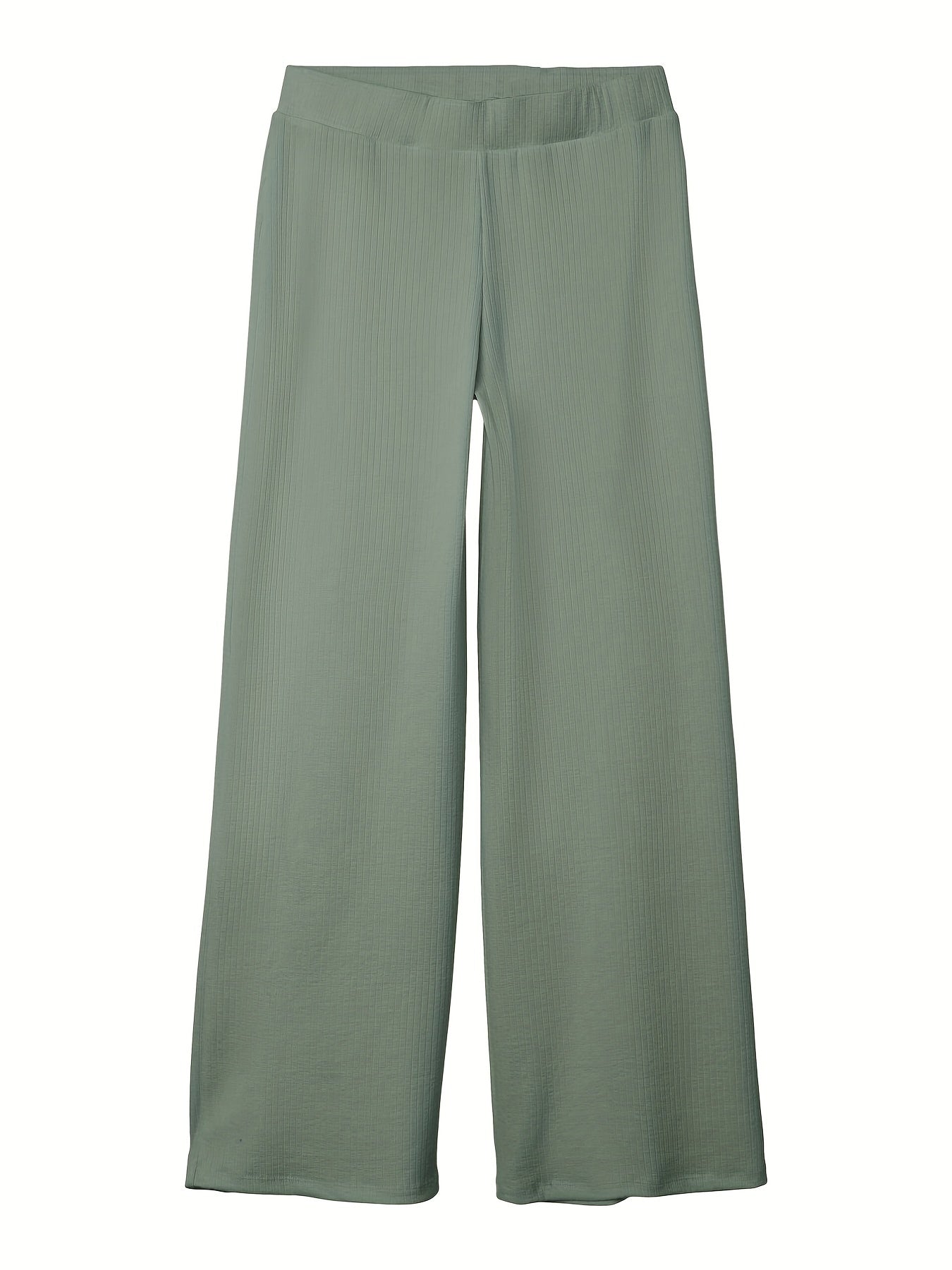 Girls Ribbed Cotton Wide Leg Trousers for Casual Wear