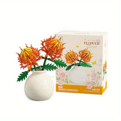 Building Block Floral Arrangement with Vase Girl Toy Gift