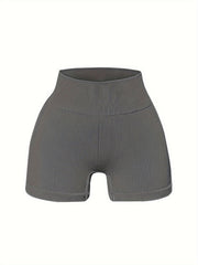 3pc High Waist Ribbed Yoga Biker Shorts Women's Activewear