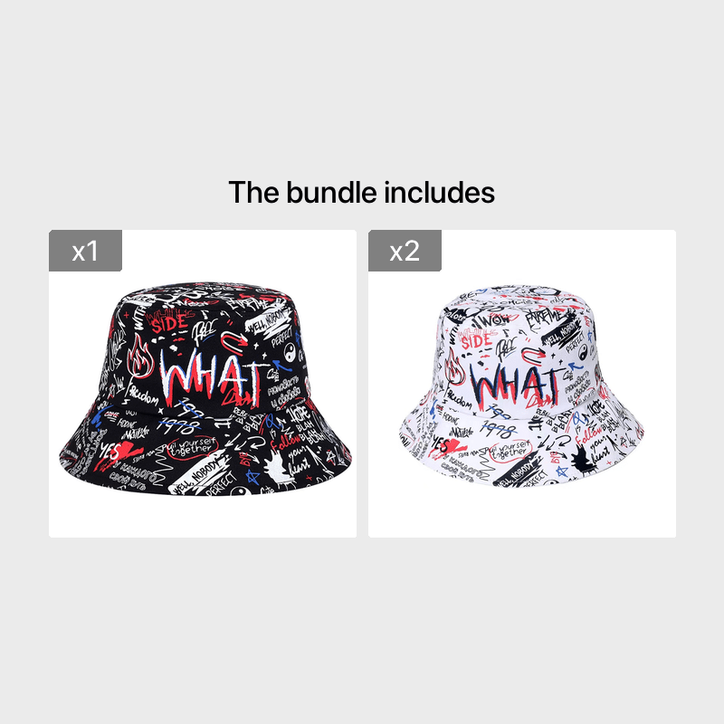 Men's Hip Hop Bucket Hat Graffiti Print