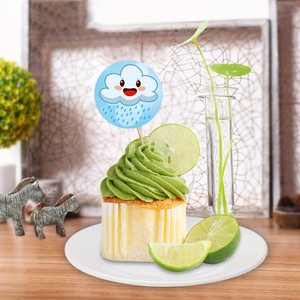 500 Inspirational Cartoon Weather Expression Stickers Roll
