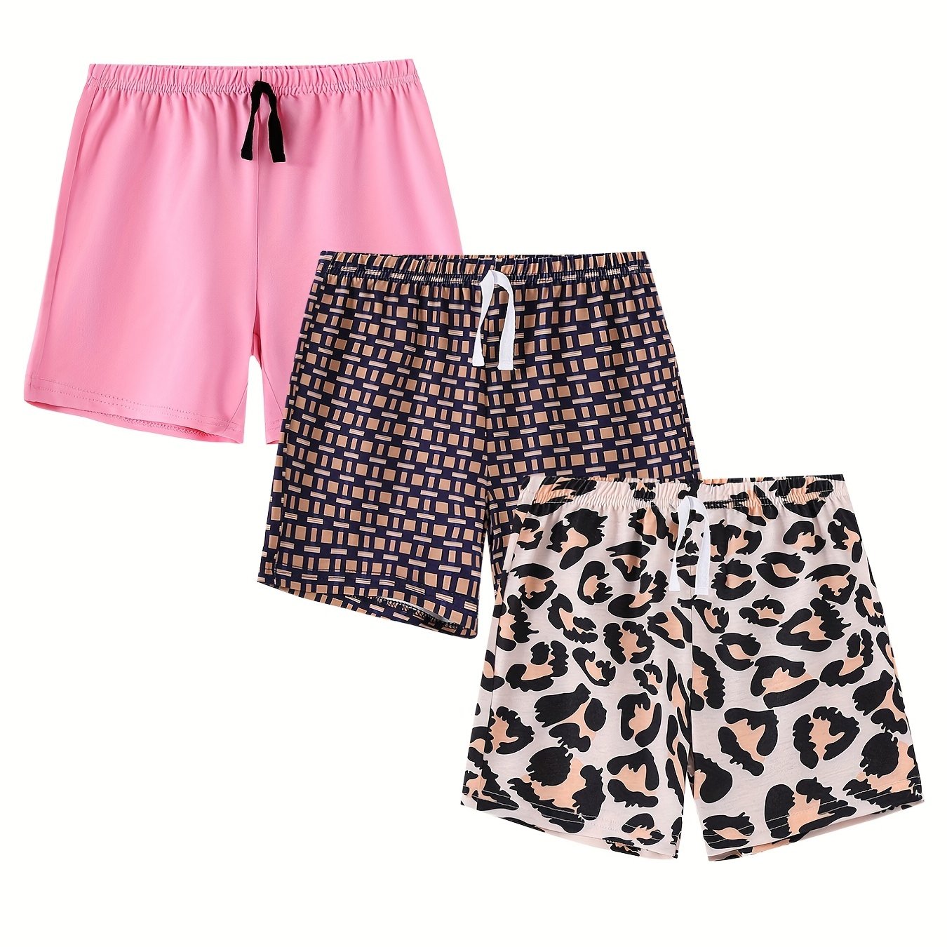 Girls' Beach Shorts 6-Pack, Casual Lounge Summer Sports Leisure