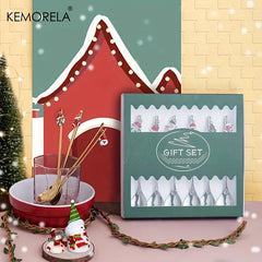 6pcs Christmas Tree Santa Dinnerware Stainless Steel Cutlery Set