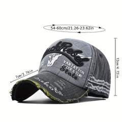 Vintage Ripped Baseball Cap Letter Embroidery Distressed Dad Hat