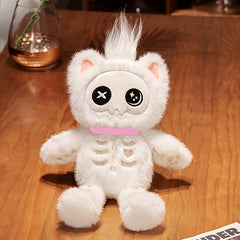 35in Skeleton Cat Plush Toy Soft Stuffed Doll Halloween Gift