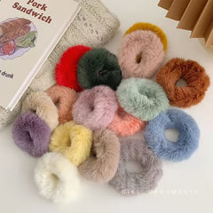 10pcs Colorful Plush Hair Rope Accessories