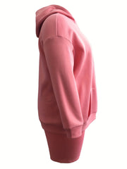 Hooded Sweatshirt & Biker Shorts Two Piece Set