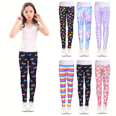 Girls Colorful Pantyhose Leggings Soft Yoga Pants 4-12 Yrs