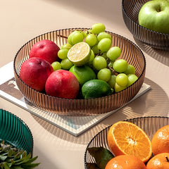 Large Fruit Bowl for Kitchen Counter Centerpiece Brown Grey Green
