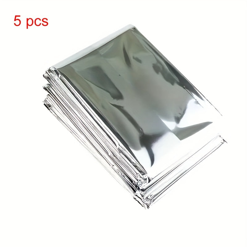 5pcs Emergency Blanket Mylar Waterproof Portable First Aid Blan