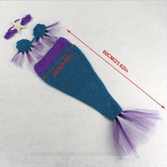 3pc Mermaid Baby Photo Costume Knitted Photography Props