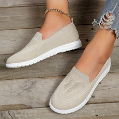 Women's Knitting Flat Shoes Slip On Low Top Breathable Walking Shoes