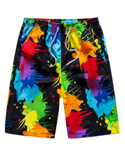 Palm Trees Ombre Print Casual Summer Pool Beach Shorts Men's Lounge Shorts