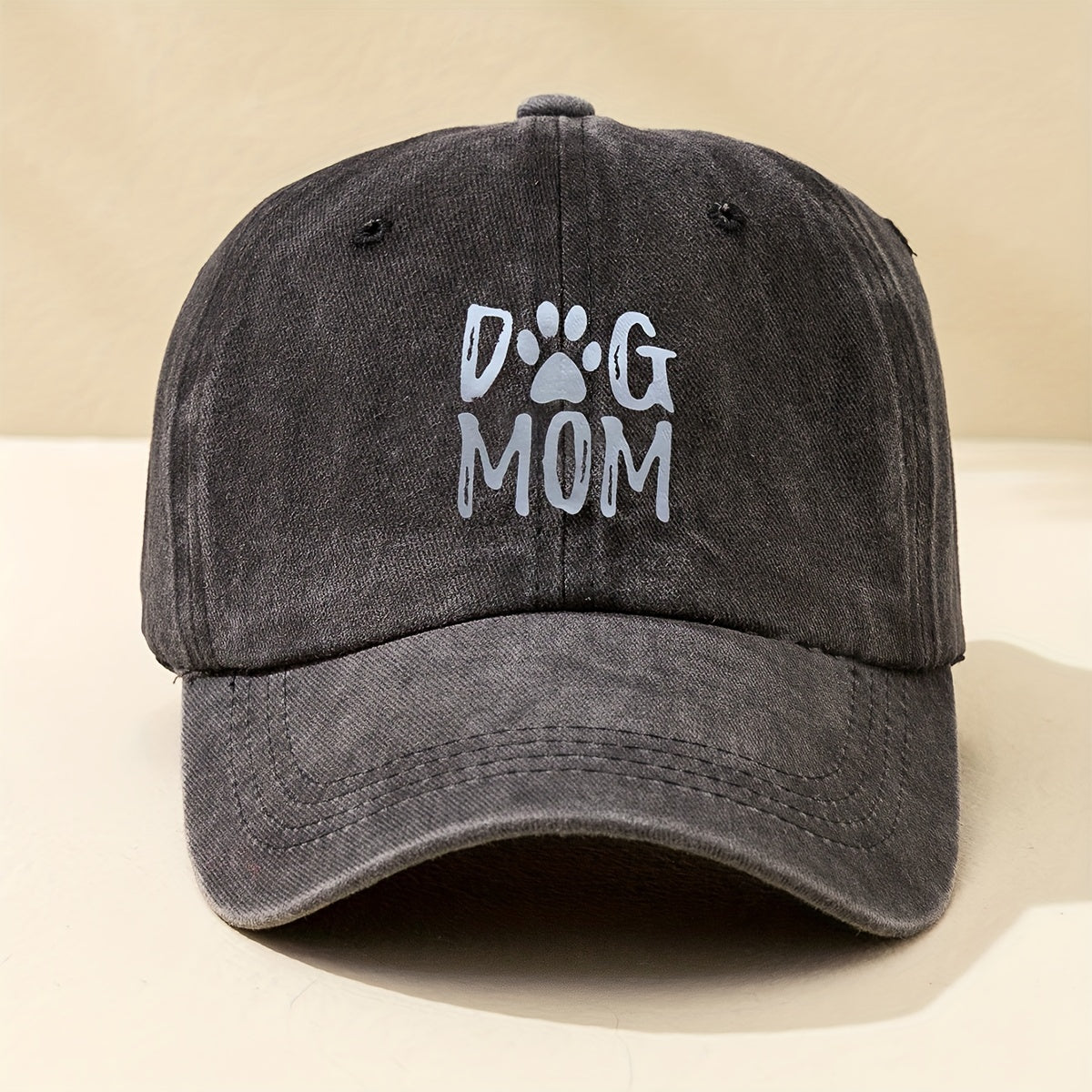 DOG MOM Embroidery Baseball Cap Vintage Washed Distressed Dad Hats