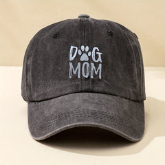 DOG MOM Embroidery Baseball Cap Vintage Washed Distressed Dad Hats