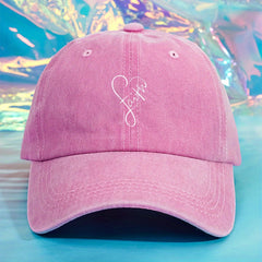 Faith Heart Print Baseball Cap Y2K Distressed Dad Hat