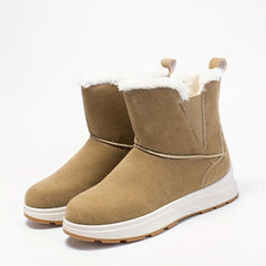 Women's Solid Platform Snow Boots Casual Plush Warm Shoes