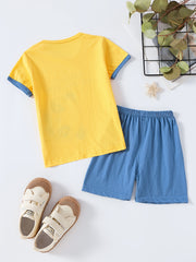 Boys Panda Outfit Shorts & T shirt Crew Neck Casual Summer Kids Clothes
