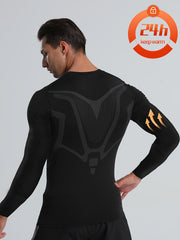 Men's Fleece Compression Shirt for Outdoor Fitness