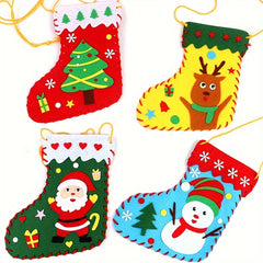 1pc Christmas Socks Diy Decoration Material Pack Random