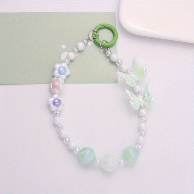 Electroplated Acrylic Butterfly Keychain Pendant For Key Decoration