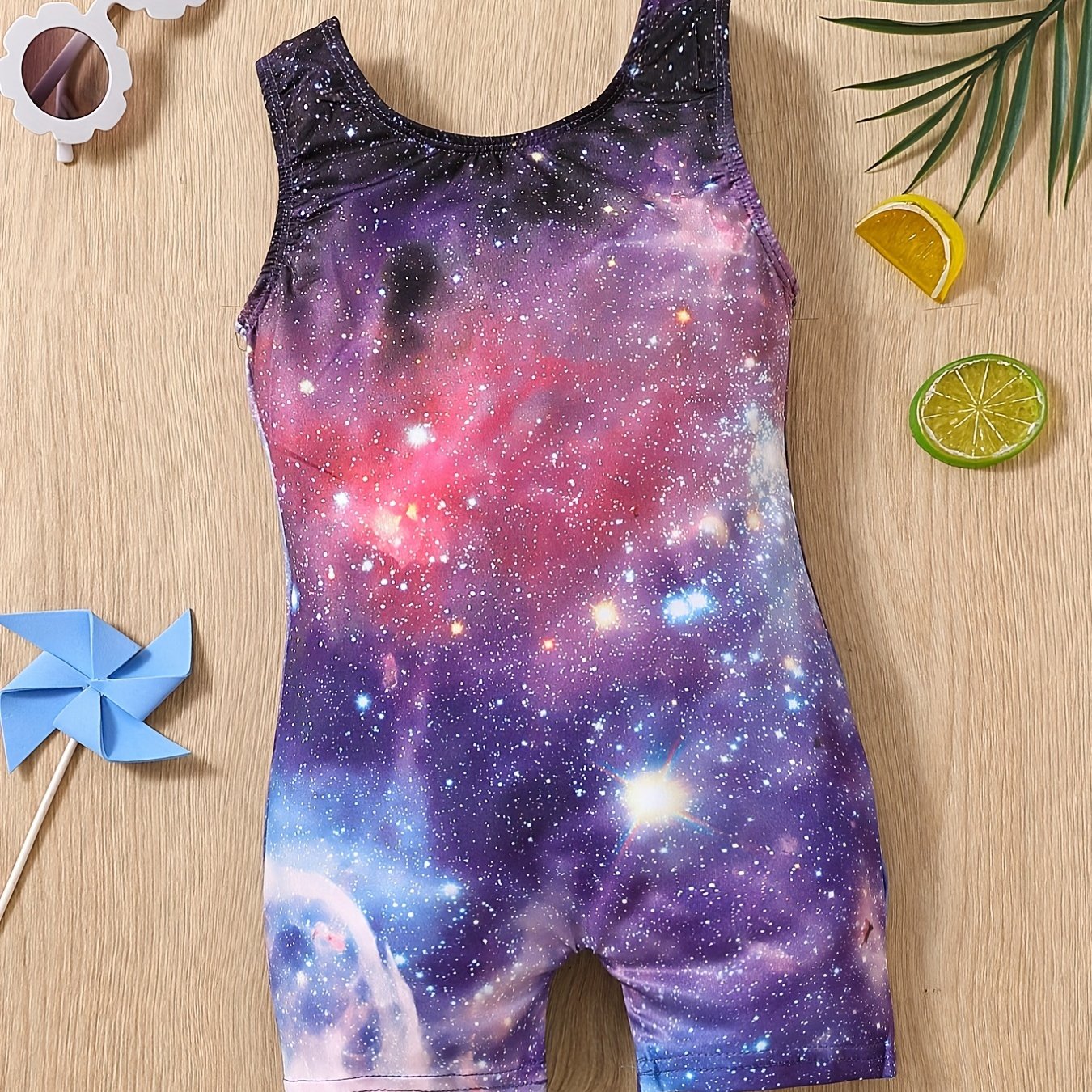Toddler Girls Starry Graphic Swimsuit Romper