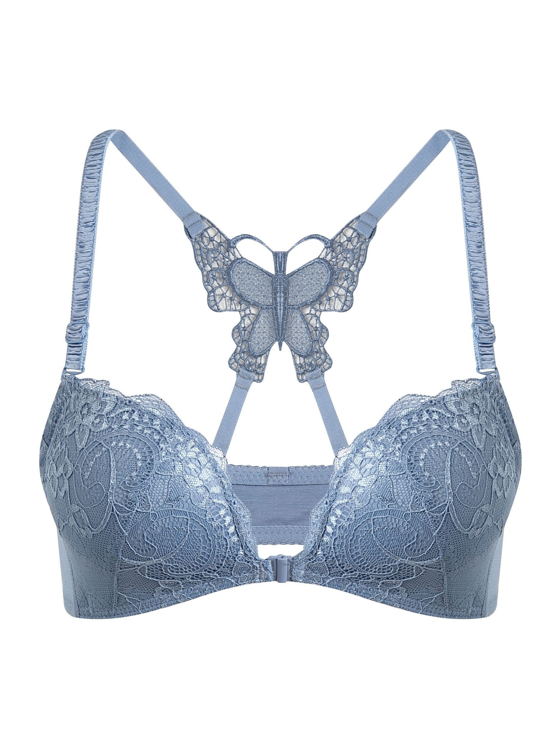 Lace Push Up Bra Embroidery Front Buckle Bra Women's Lingerie